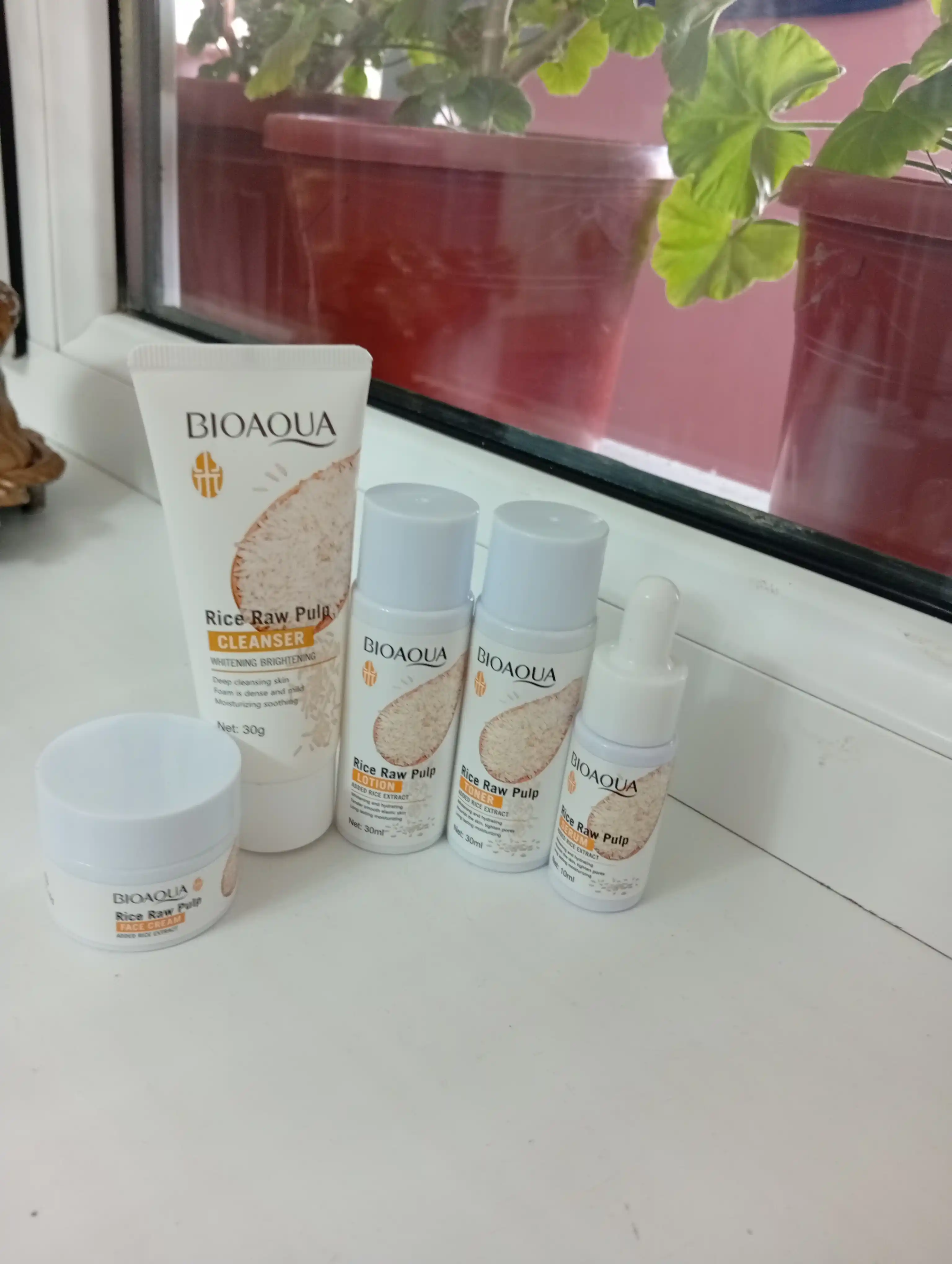 Мини-набор для ухода за лицом Bioaqua 5 в 1, антивозрастный, экстракт риса