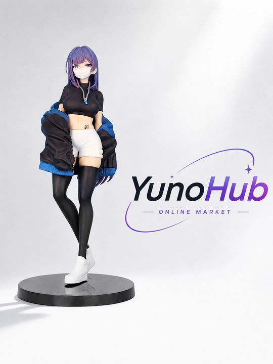 Yuna (Mask Girl) Black Version - Premium Kolleksion Anime Figurkasi, Sovg'a Uchun - 