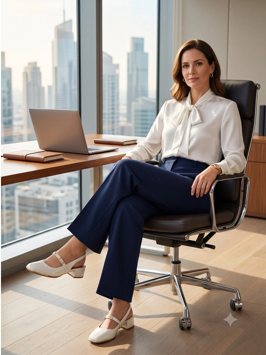 Ayollar uchun elegant slingback tufli, kvadrat burunli, poshnali, bezakli model