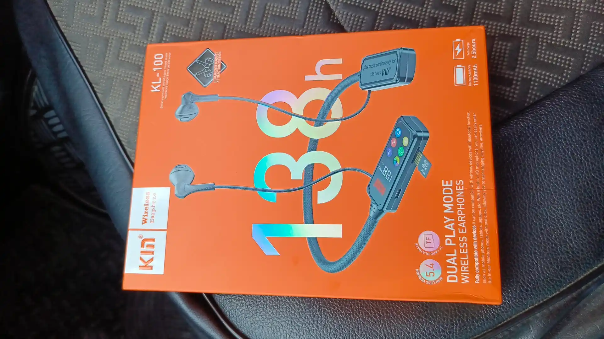 Simsiz quloqchin KIN KL100 Bluetooth 5.4 1100 mAh ENC mikrofon bo'yinbog' dizayn naushnik