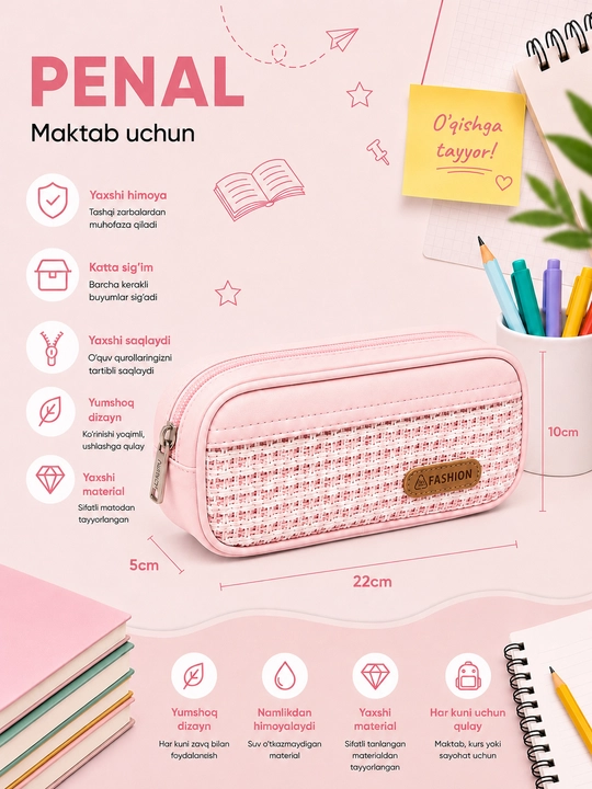 Qizlar uchun maktab qalamdoni - 