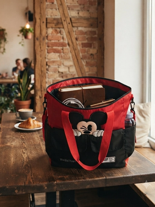 Сумка с принтом Disney Mickey Minnie Mouse, большая, вместительная, детская сумка