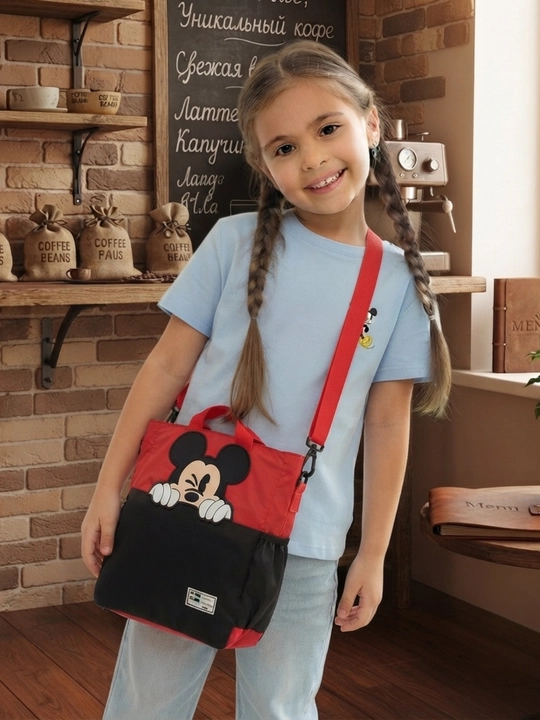 Сумка с принтом Disney Mickey Minnie Mouse, большая, вместительная, детская сумка