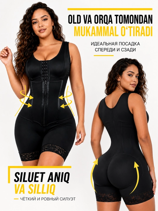 Ayollar uchun qomat shakllantiruvchi korset, zamokli model