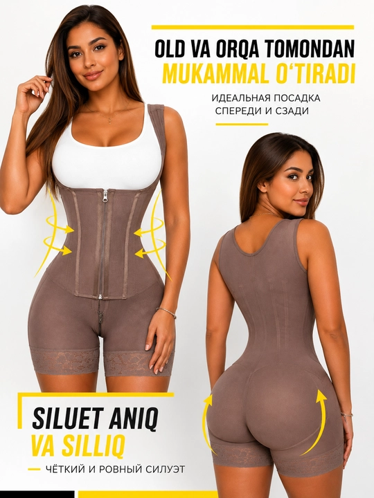 Ayollar uchun qomat shakllantiruvchi korset, zamokli model