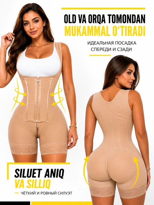 Ayollar uchun qomat shakllantiruvchi korset, zamokli model