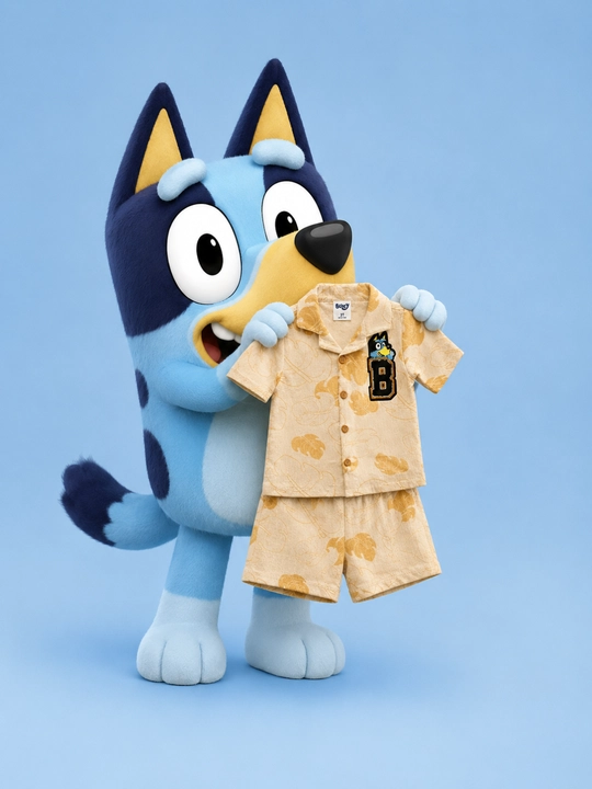 Bluey bolalar yozgi muslin kiyim to‘plami, ko‘ylak va shortik, 2T 3T 4T