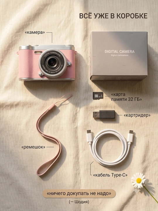 Raqamli kamera (fotoparat), foto kamera, retro kamera, 8x zum, va 32 GB karta