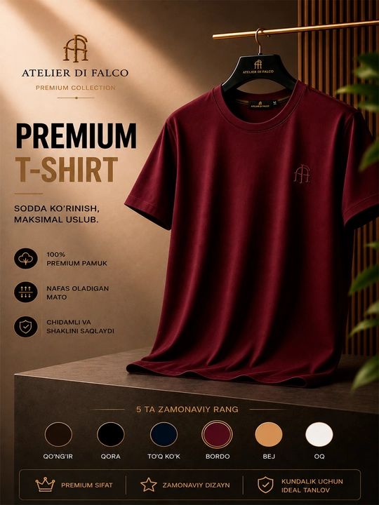 Atelier Di Falco Premium erkaklar futbolkasi - 