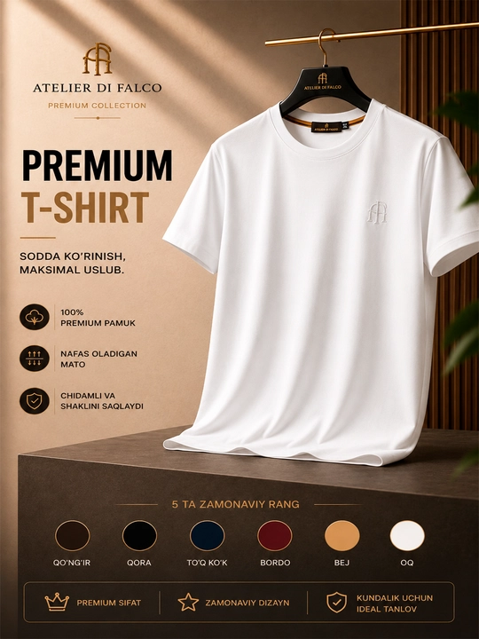 Atelier Di Falco Premium erkaklar futbolkasi - 