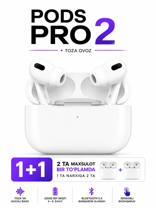 Simsiz quloqchinlar Pods Pro 2. Pods 3. 1+1 - 