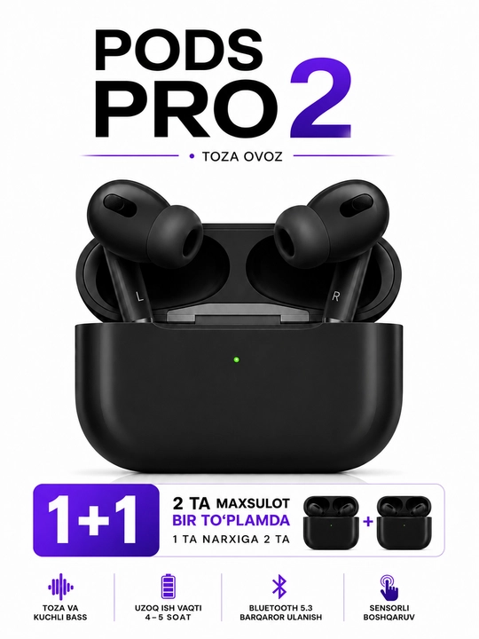 Simsiz quloqchinlar Pods Pro 2. Pods 3. 1+1 - 