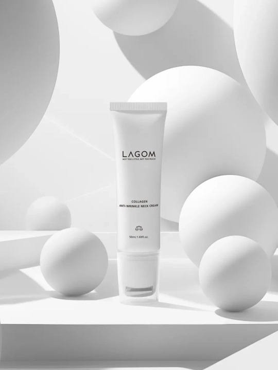 Массажный лифтинг-крем для шеи Lagom Collagen Lifting Neck Cream