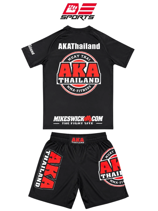DeSports AKA Thailand erkaklar MMA va BJJ komplekti, kalta yengli rashgard, S–XXXL