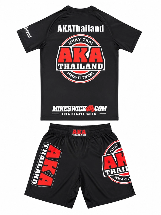 DeSports AKA Thailand erkaklar MMA va BJJ komplekti, kalta yengli rashgard, S–XXXL