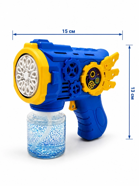 Sovun pufakchalari uchun Bubble Gun to‘pponcha, avtomatik, LED bilan, bolalar o‘yinchog‘i