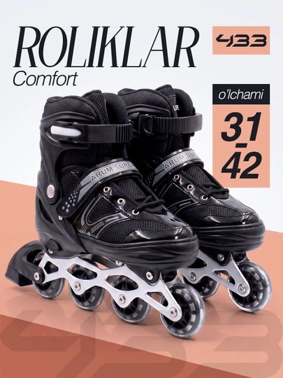 Bolalar va o'smirlar uchun roliklar Standart himoya to'plami bilan va Comfort modellari - 