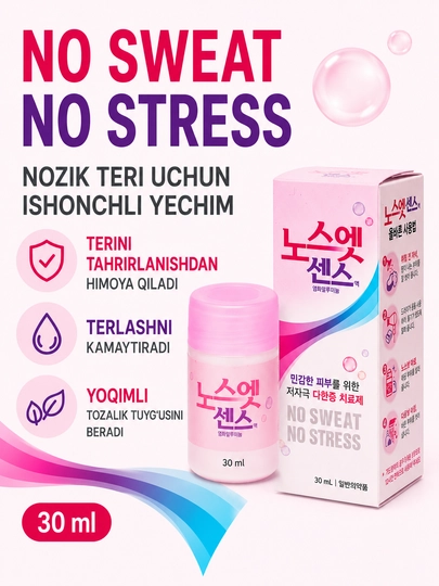 Erkaklar va ayollar uchun No Sweet No Stress dezodorant-antiperspiranti, 30 ml