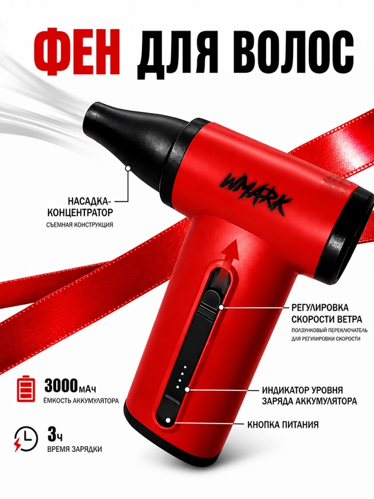 Wmark высокоскоростной беспроводной воздушный вентилятор, компактный с дизайном TurboJet - 