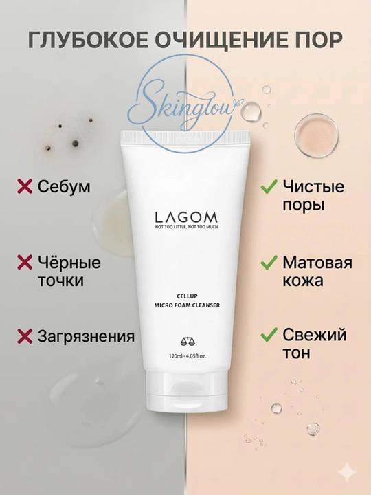 Пенка для умывания лица, для всех типов кожи, LAGOM