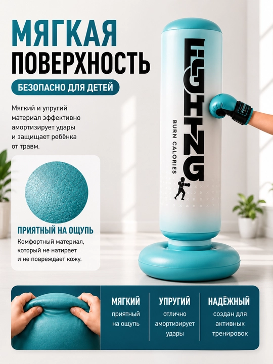 Детская надувная боксерская груша, 120 см, напольный мешок для бокса