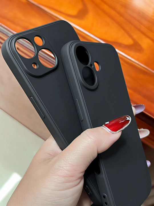 Матовый силиконовый чехол с микрофиброй для iPhone X, 11, 12, 13, 14, 15, 16 Pro, Pro Max