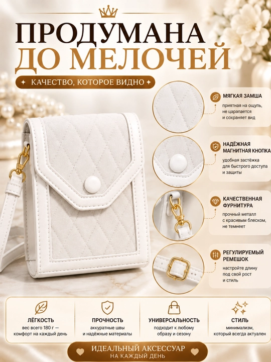 Женская мини сумка через плечо