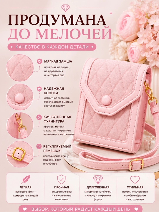 Женская мини сумка через плечо