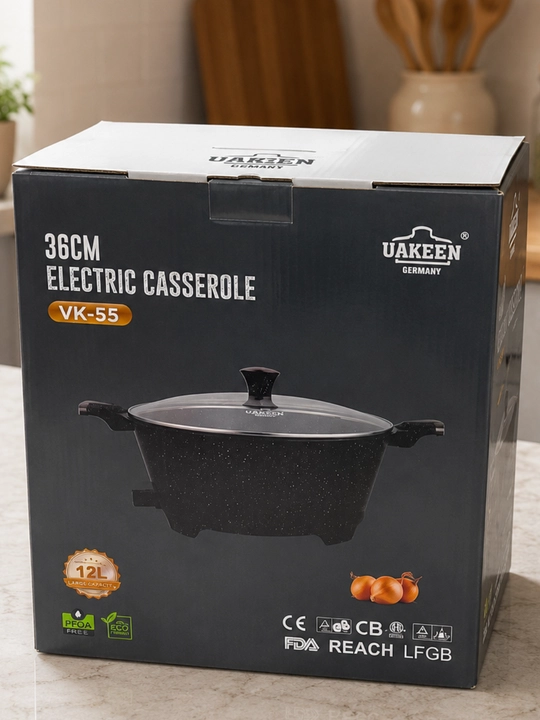 Elektr qozon  granit qoplamali shisha qopqoqli termostatli elektr qozon