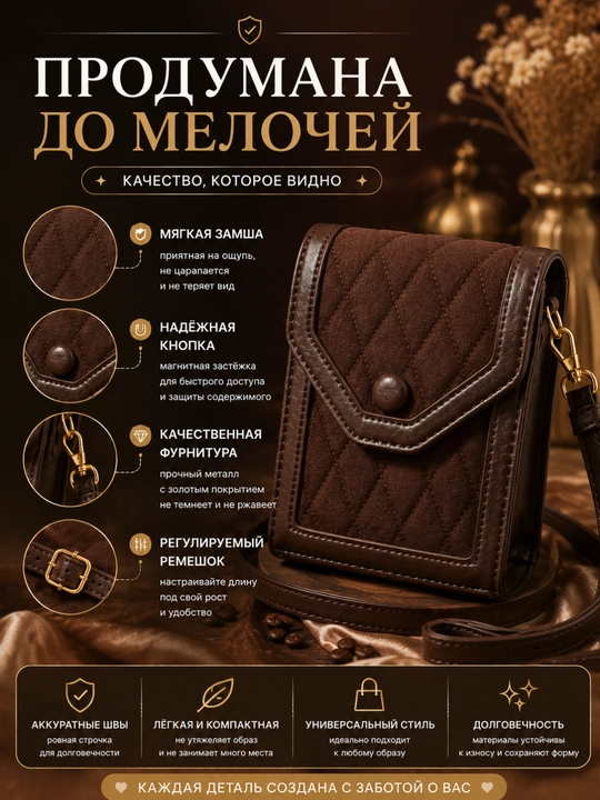 Женская мини сумка через плечо