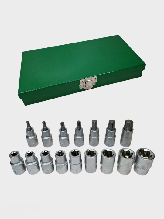 E10-24, torx T30-70 kallaklar to‘plami, 1/2 o‘lchamli