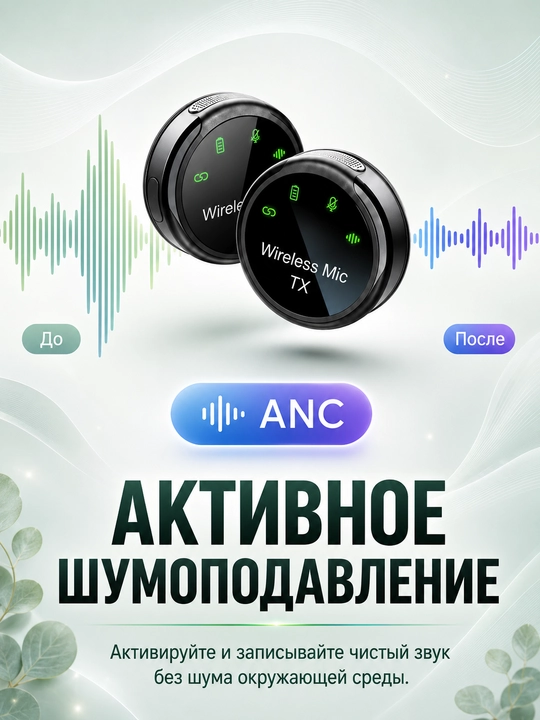 Беспроводные петлички для iPhone и Android — 2 в комплекте, для блогинга и видео , Type-C