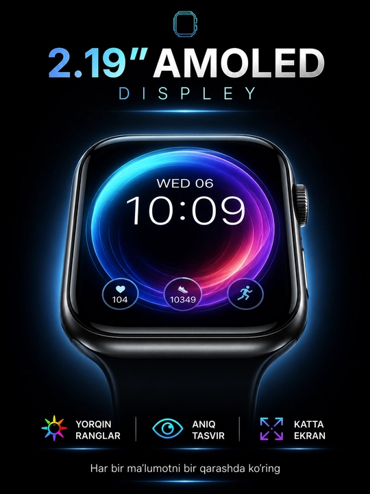 Смарт Часы Series 12 AMOLED, Bluetooth Звонки, Android iPhone Smart Watch