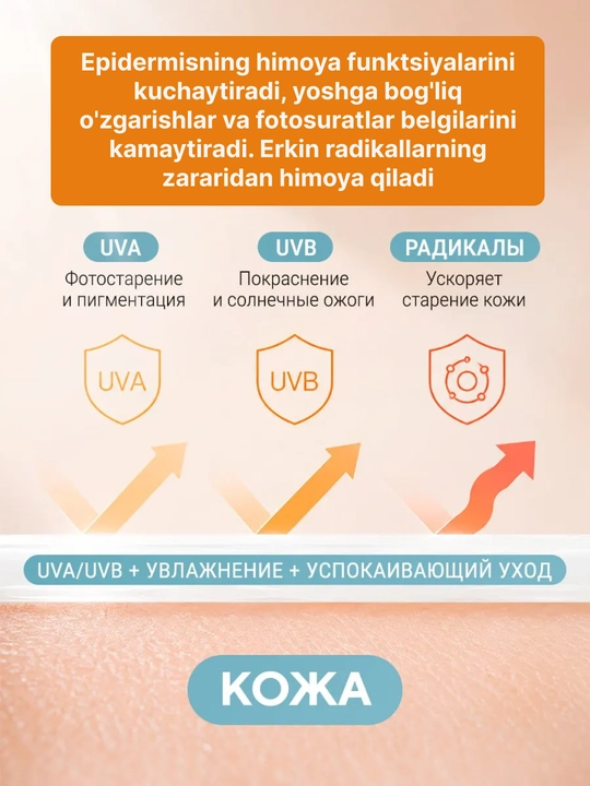 Солнцезащитный крем для лица и тела ZODIAC SPF 50+, пробиотики, ниацинамид, 50 мл