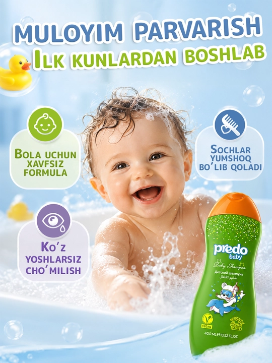 Детский шампунь Predo Baby для новорожденных, без слёз, шампунь детский