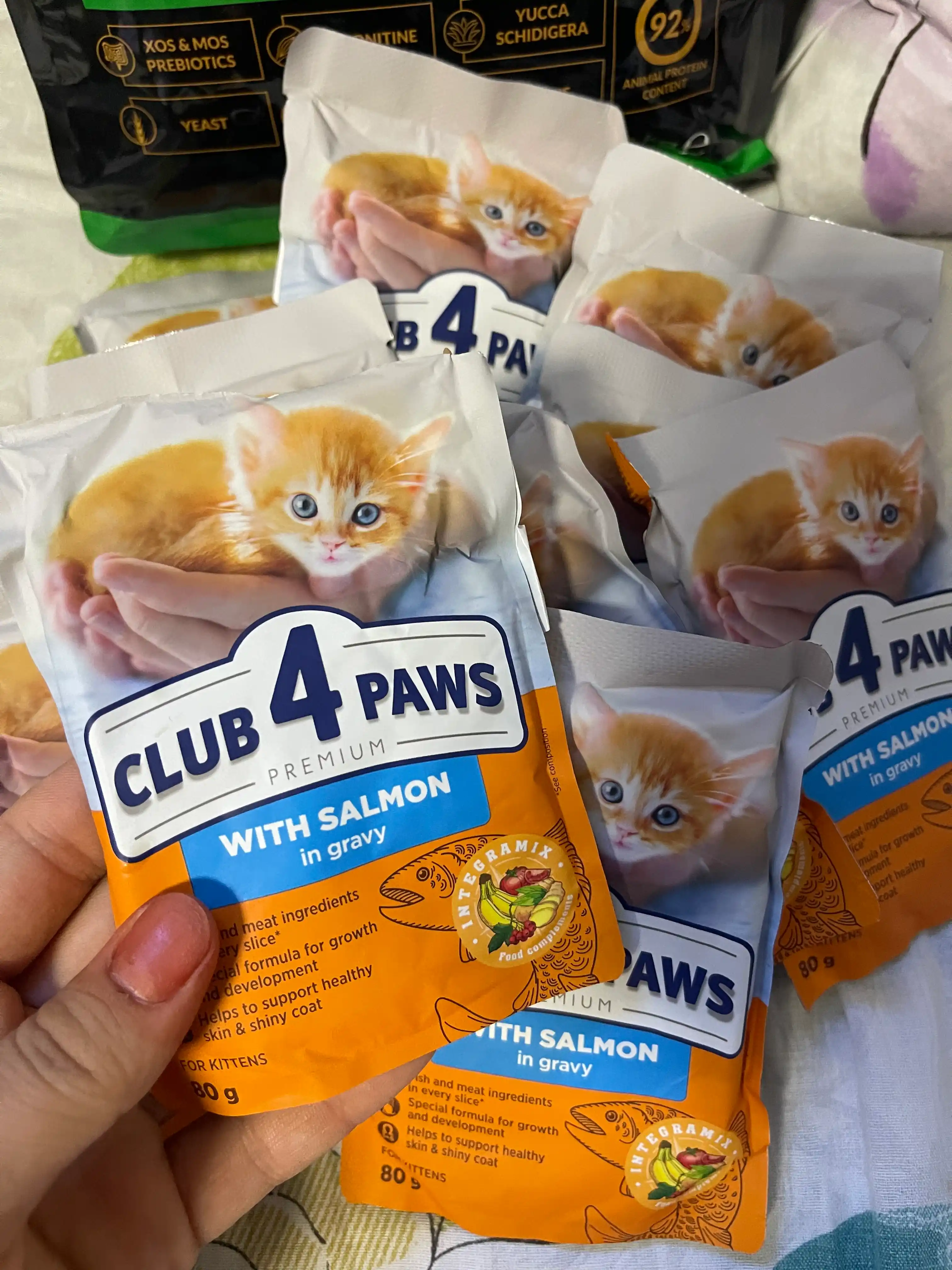 Club 4 Paws влажный корм для котят с лососем 80 гр  5 шт