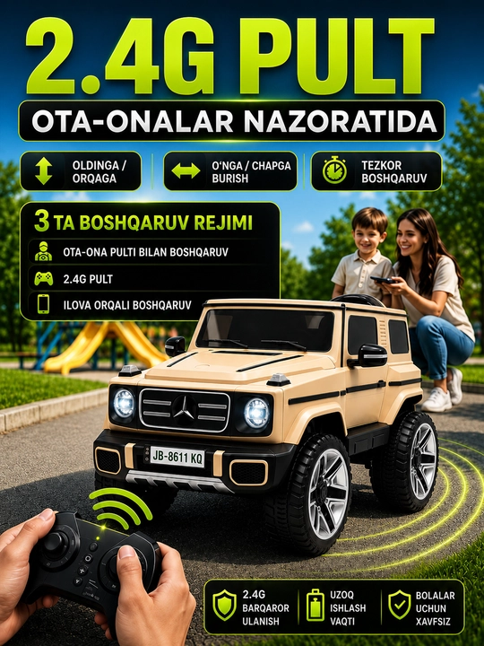 Детский электромобиль 24V 4×4, 4 мотора 550, LED, Bluetooth, управление через APP