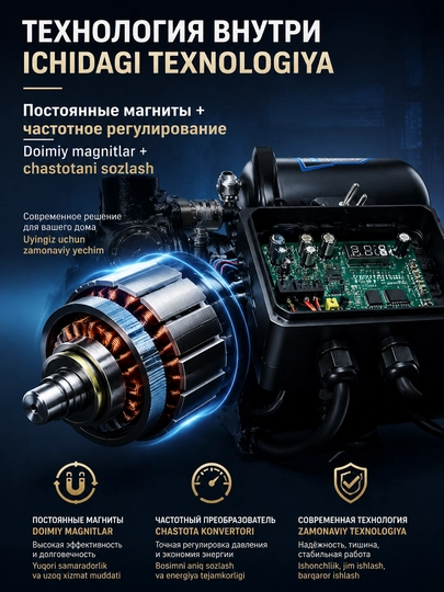 Водяной насос MOON QX370 / 550, Частотный насос с постоянными магнитами