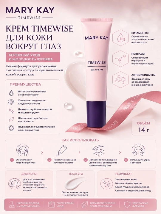 Mary Kay TimeWise Крем для кожи вокруг глаз 14 г - 