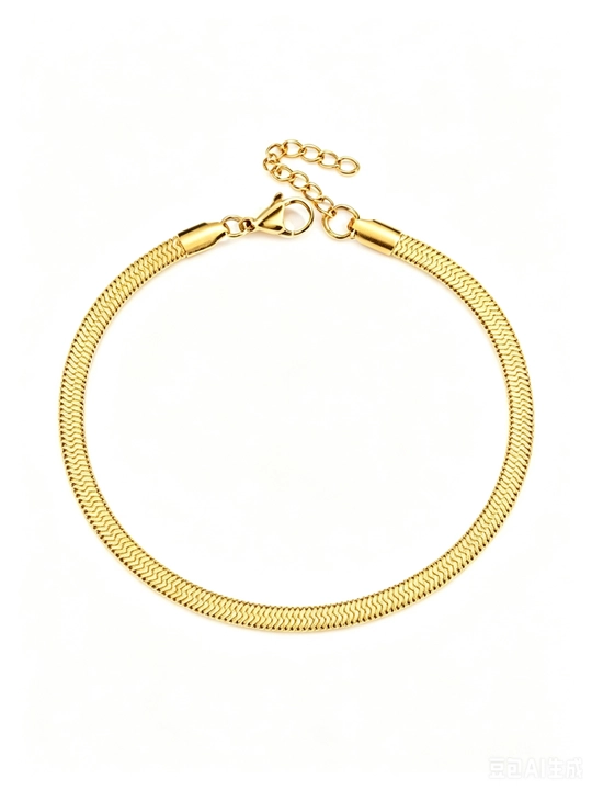Snake nozik ankleti - 14K Gold PVD qoplamali, zanglamaydigan po‘latdan yasalgan to‘piqqa taqiladigan bilaguzuk