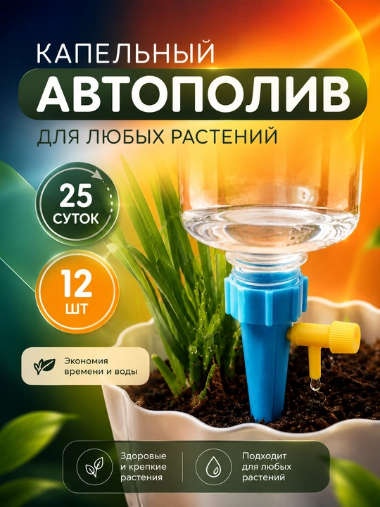 Капельное орошение для растений, 6-12 штук, автоматическая система для цветочных горшков - 
