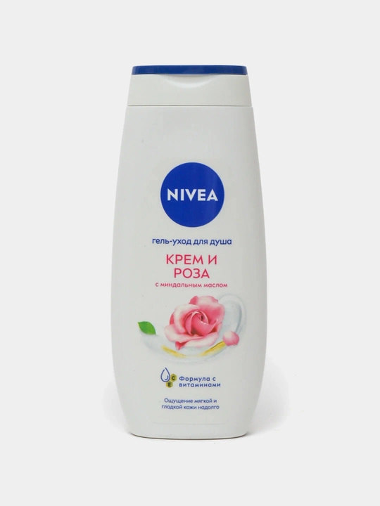 NIVEA Dush geli Krem va atirgul, 250 ml