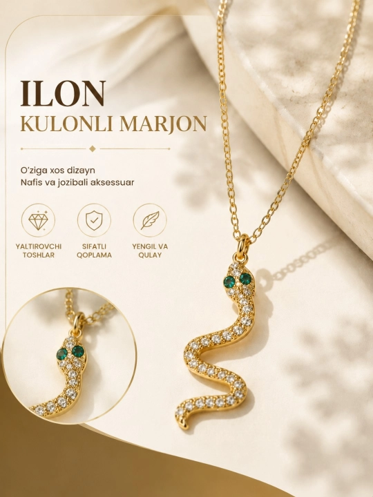 Marjon kulonli zanjir. Ilon va qanot dizaynlari