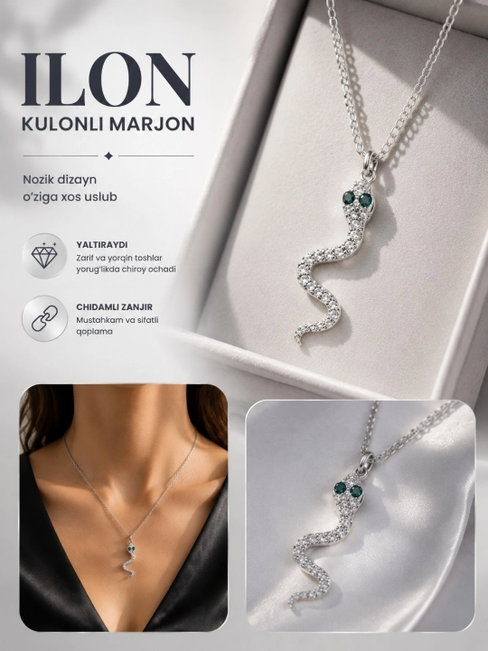 Marjon kulonli zanjir. Ilon va qanot dizaynlari