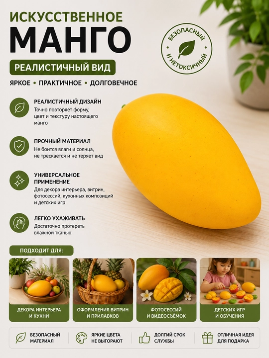 Sun'iy sabzavot va mevalar to'plami, bolgar apelsin, mandarin, olma, banan, limon - 
