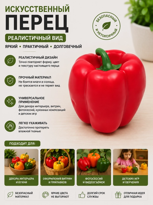 Sun'iy sabzavot va mevalar to'plami, bolgar apelsin, mandarin, olma, banan, limon - 