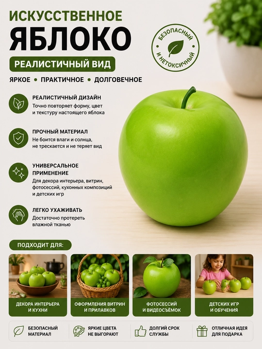 Sun'iy sabzavot va mevalar to'plami, bolgar apelsin, mandarin, olma, banan, limon - 