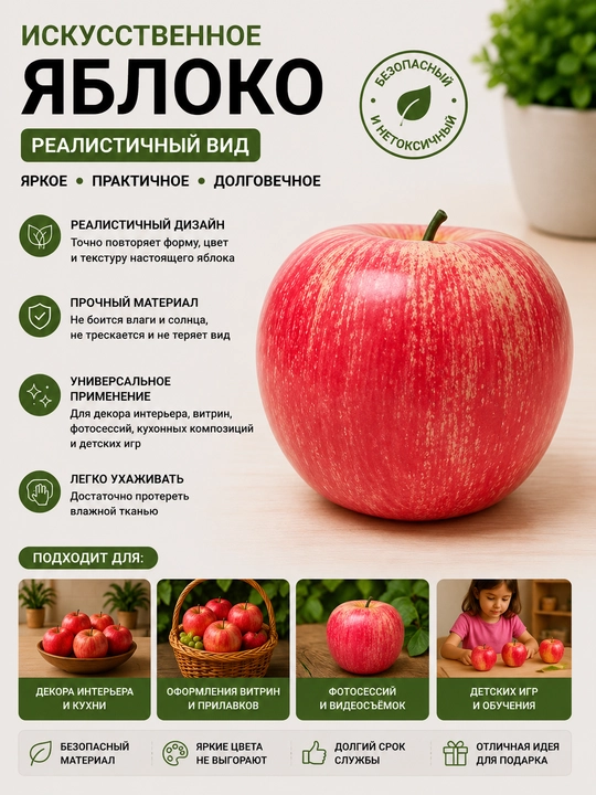 Sun'iy sabzavot va mevalar to'plami, bolgar apelsin, mandarin, olma, banan, limon - 
