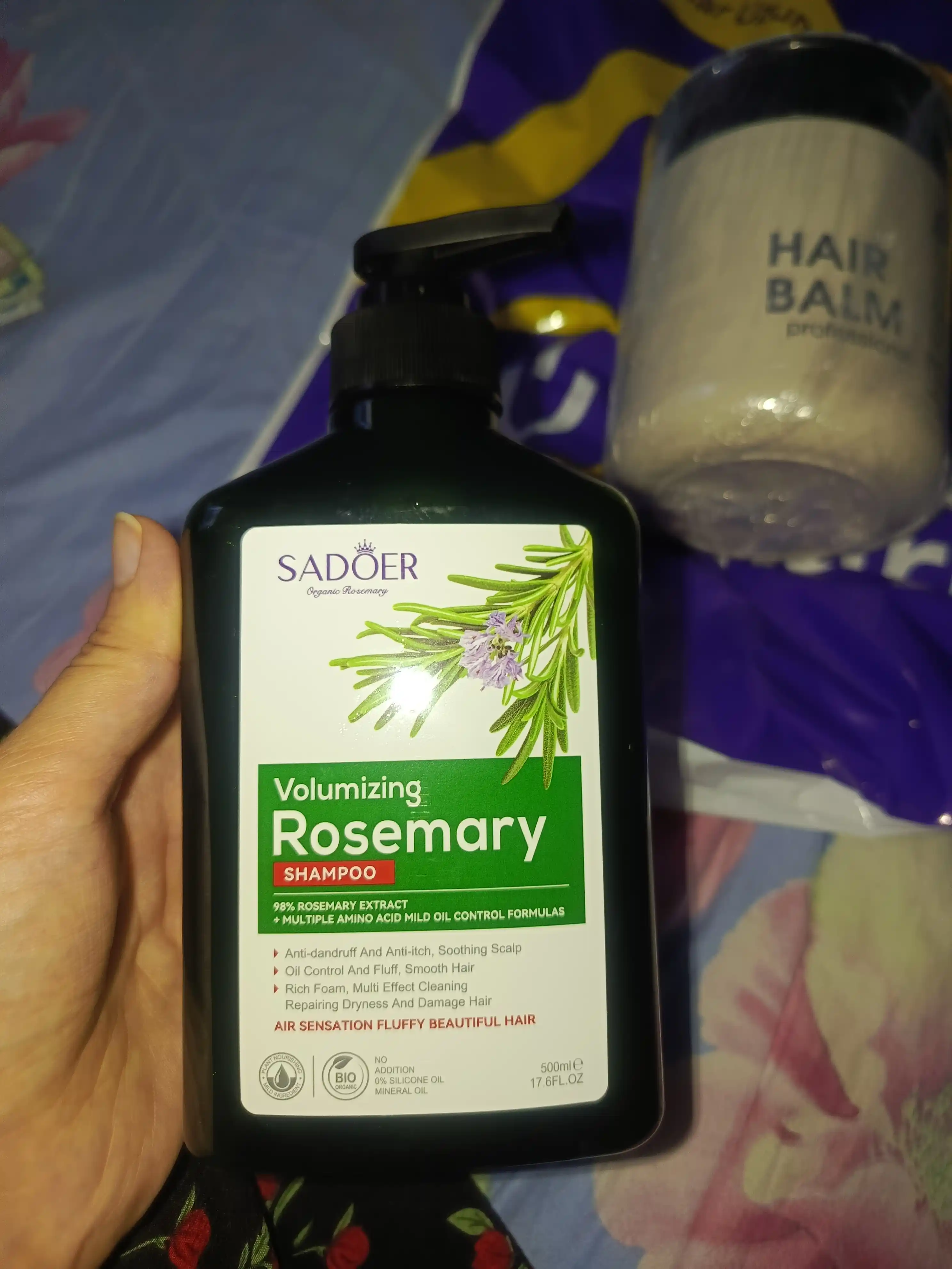 Soch o'stiradigan va mustahkamlaydigan rozmarinli shampun, 500 ml