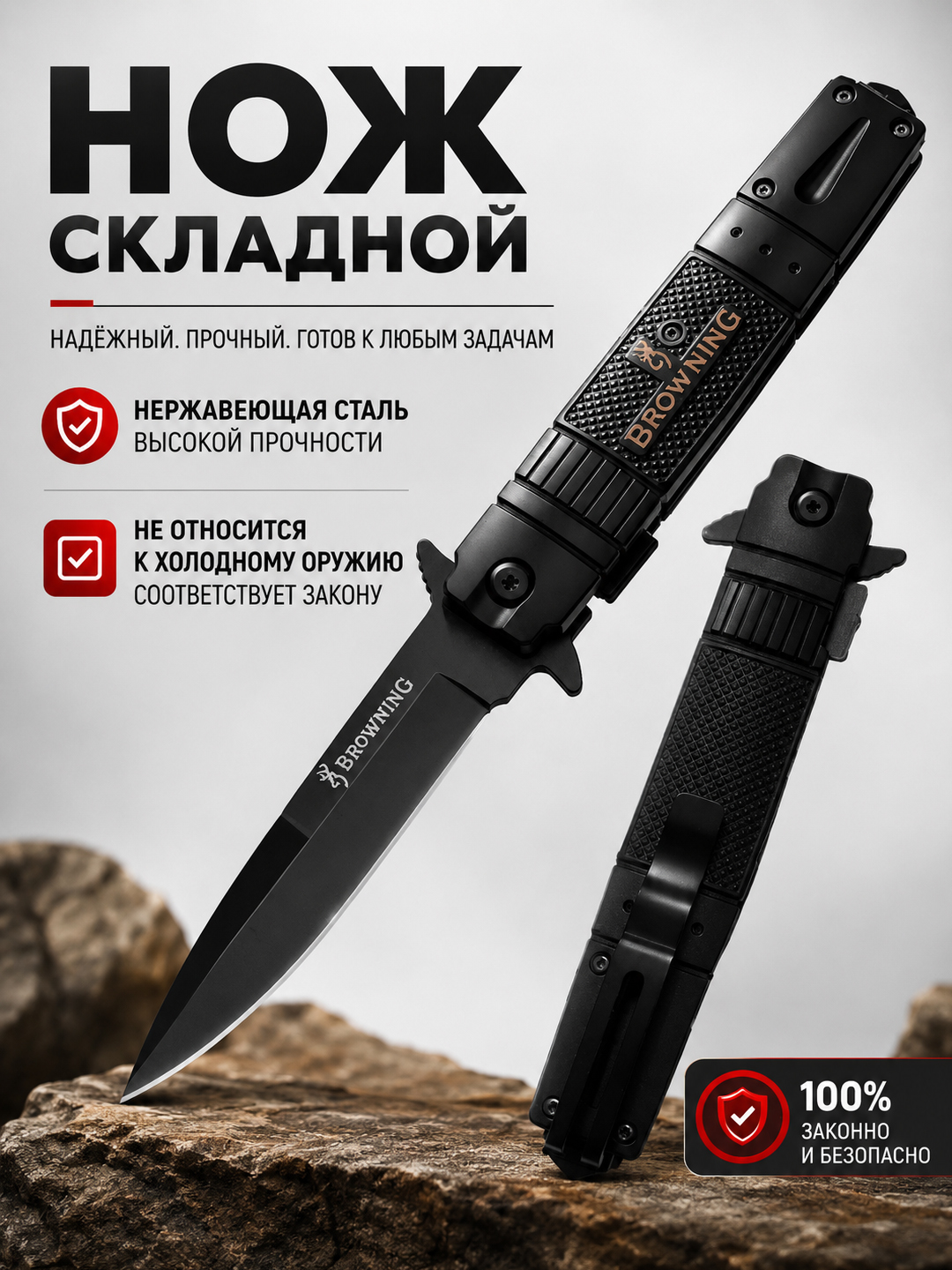 Складной туристический нож, нержавеющая сталь, компактный универсальный нож - 